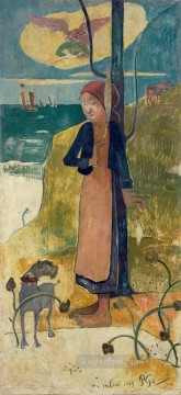 350 人の有名アーティストによるアート作品 Painting - ジャンヌ・ダルクまたはブルターニュの少女がポール・ゴーギャンを紡ぐ